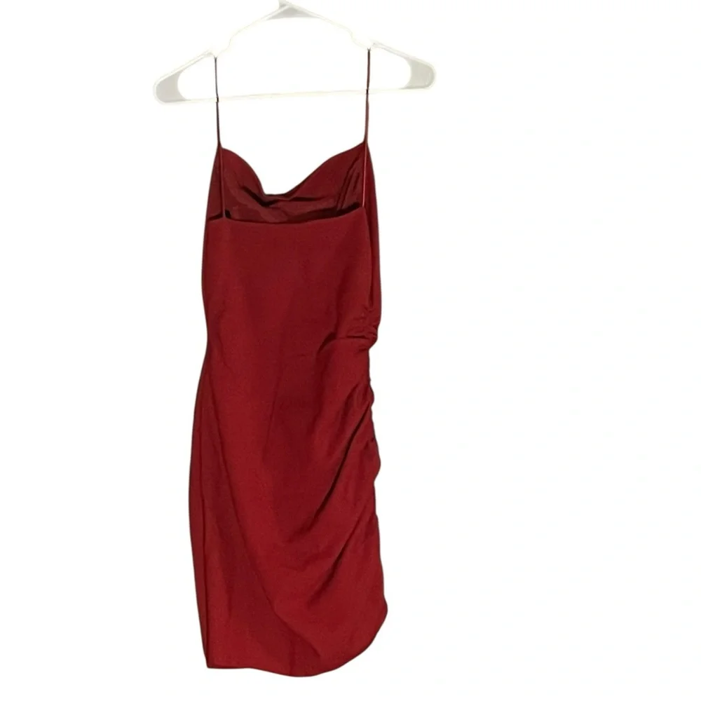 CINQ A SEPT RED WINNIE MINI RUCHED SPAGHETTI STRAP DRESS GREAT COND (6)